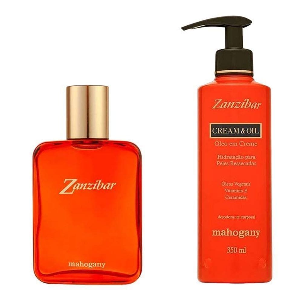 KIT Fragrância Zanzibar + Óleo em Creme Mahogany 350ml