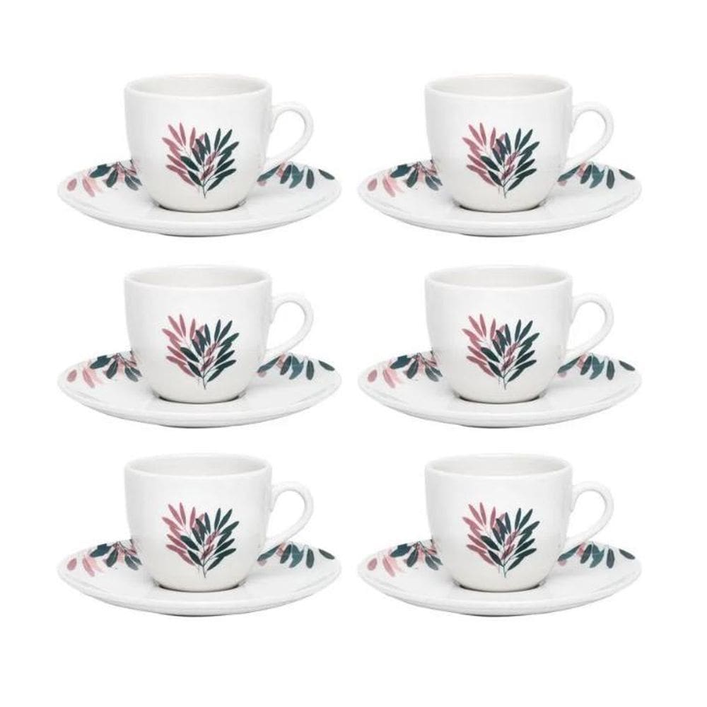 Conjunto De 6 Xícaras Grandes 200 Ml Com Pires Coup Selva