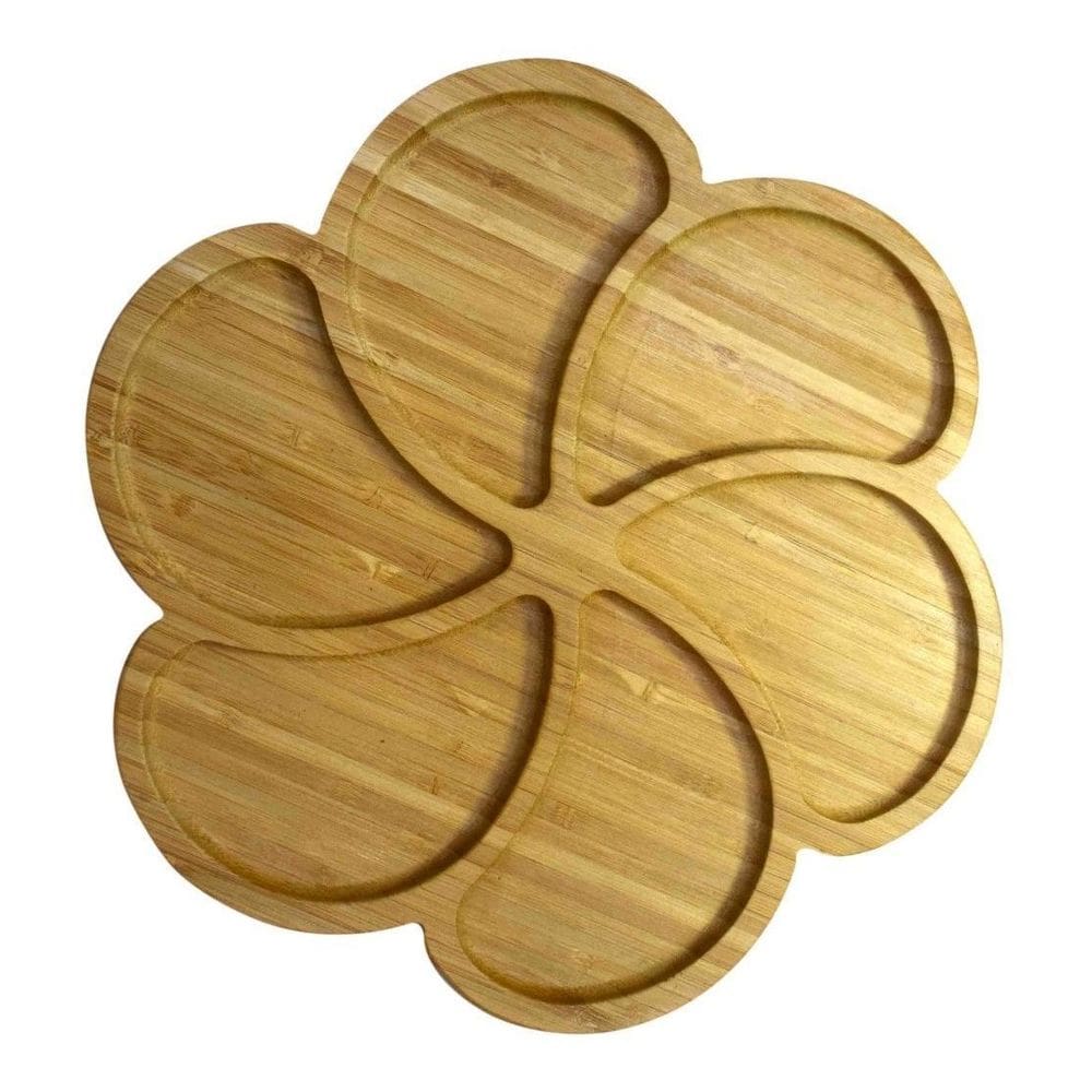 Petisqueira Bambu Tábua Prato De Servir Frios Salgados 30Cm