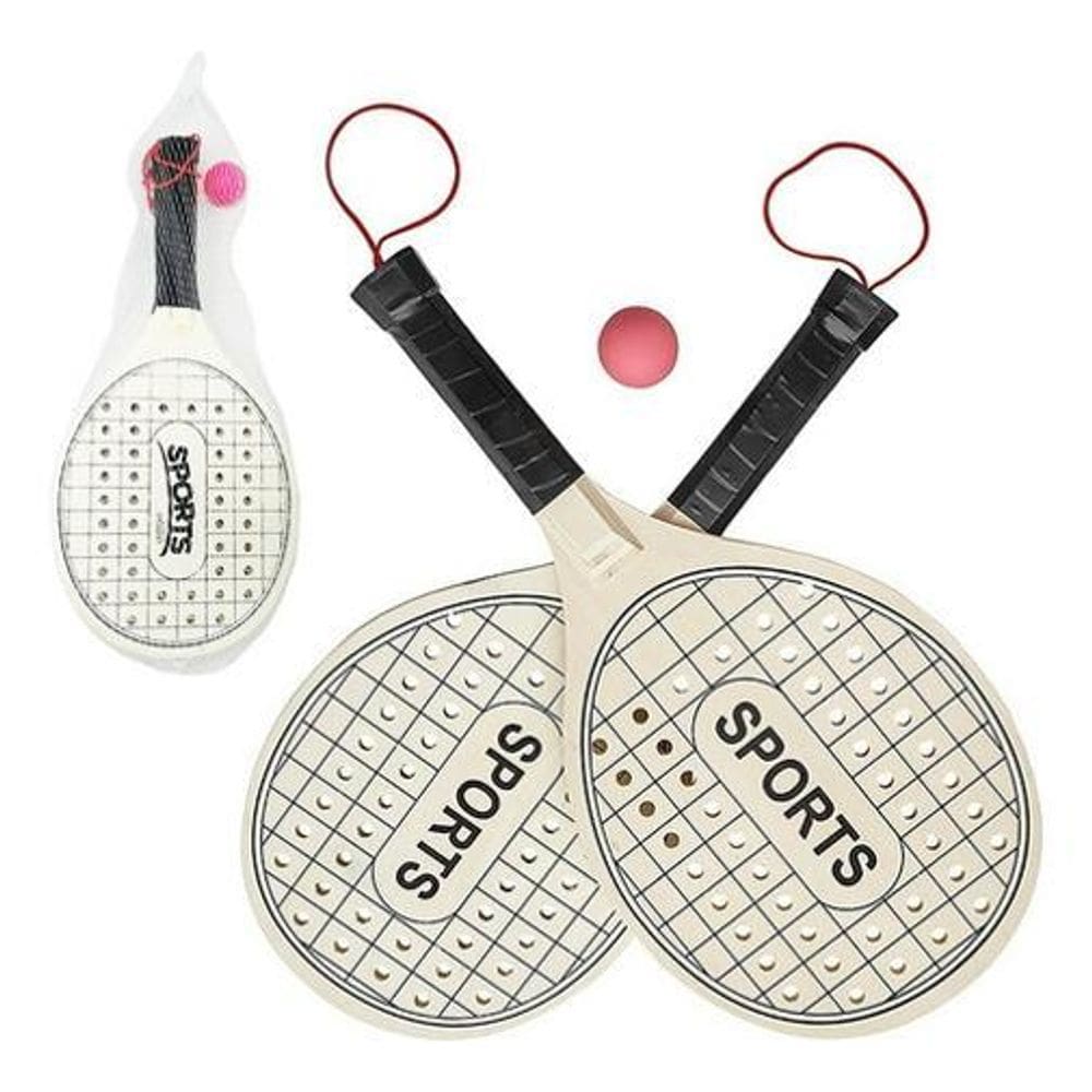 Kit 2X Raquetes Frescobol Tênis De Praia Beach Tennis Bola