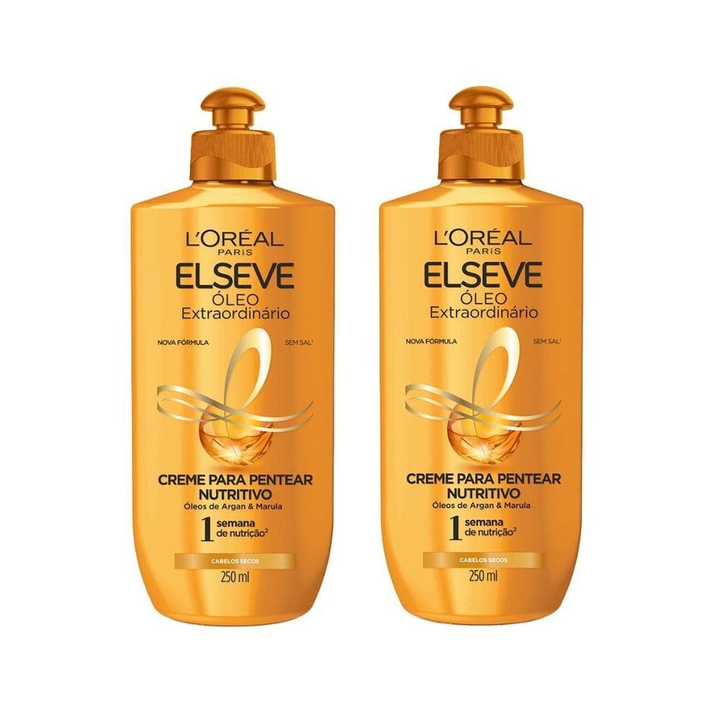 Creme Para Pentear Elseve 250Ml Oleo Extraordinario - 2Un