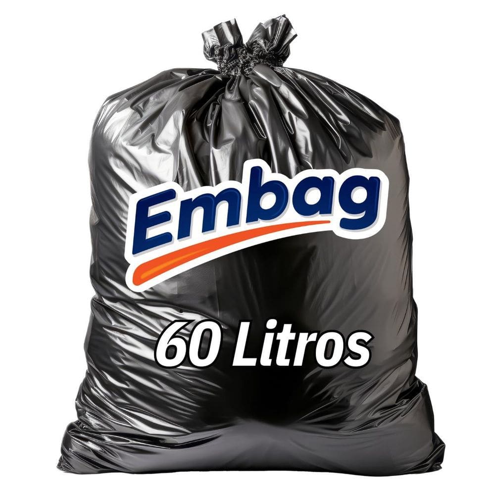 Saco De Lixo 60 Litros Preto Super Resistente 100 Uni Embag