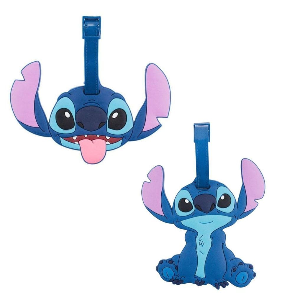 Kit 2 Etiquetas Para Bagagem Mala Stitch Azul - Disney