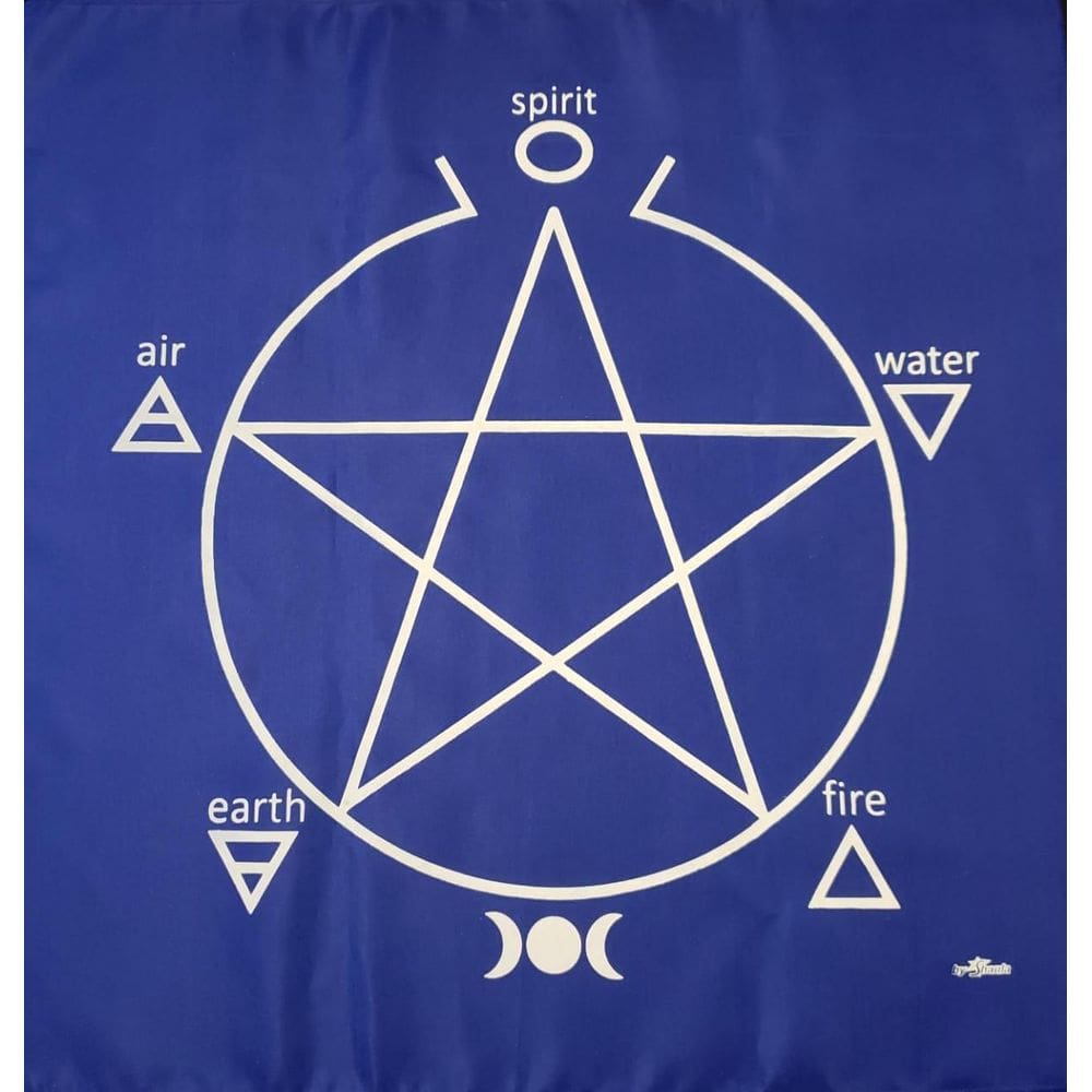 Toalha Pentagrama Para Altar 70 X 70 Cm Azul