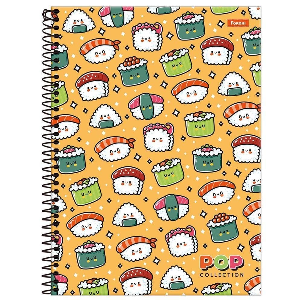 Caderno Univ 20 Matérias 400Fls Pop Collection Sushi Foroni
