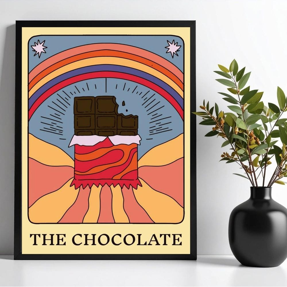 Quadro Decorativo Chocolate - Carta Tarot 45X34Cm