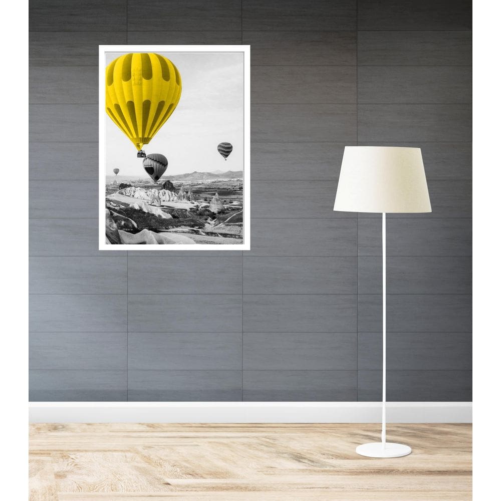 Quadro Decorativo Balões Amarelo - 70X50Cm