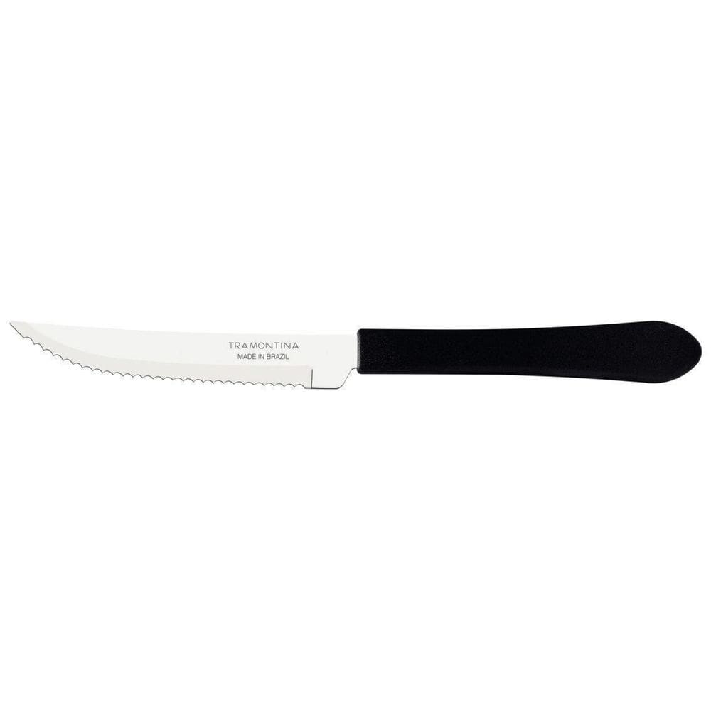 Faca Para Churrasco 4 Leme Preto Lamina Aco Inox Tramontina