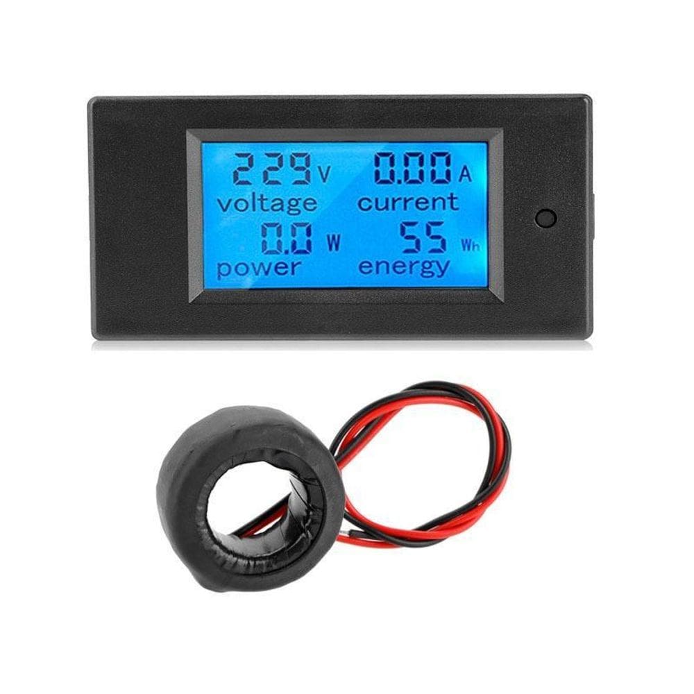 Medidor de Consumo Potência Voltagem Amperagem 4x1 100A DC