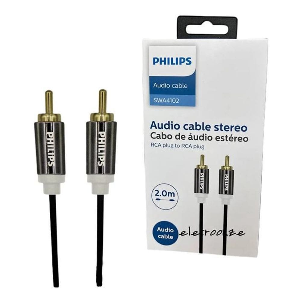 Cabo de Audio RCA para RCA Aluminio + pvc 2M PHILIPS