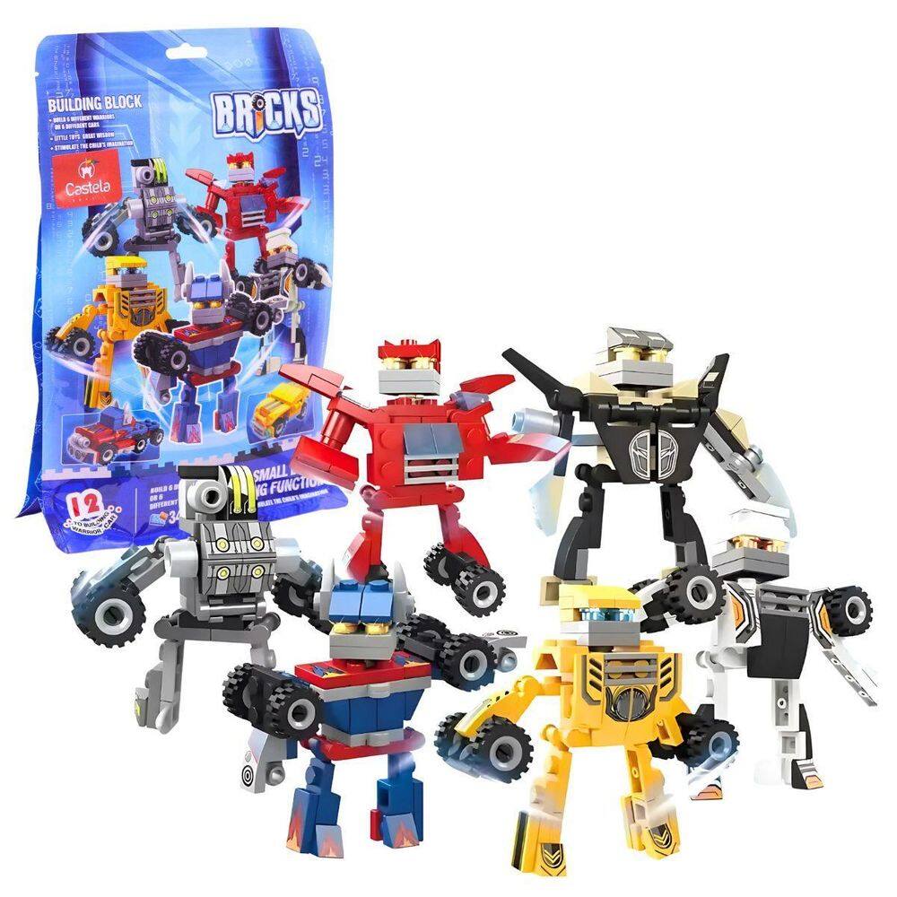 Blocos De Montar Capsula 6 Robôs 342 Peças - Castela