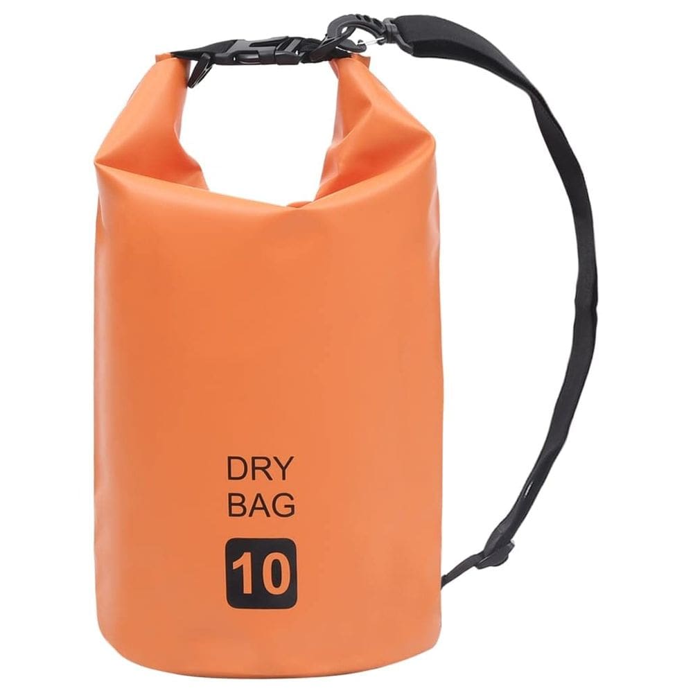 Saco seco vidaXL Orange 10L de PVC resistente à água com alças
