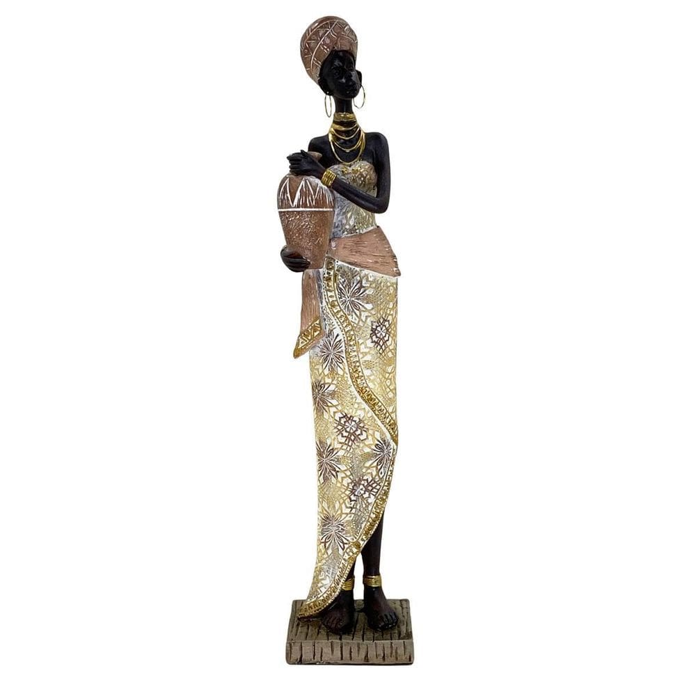 Figura Decorativa Estatueta Africana 39 X 7 X 8 Cm - 83-955