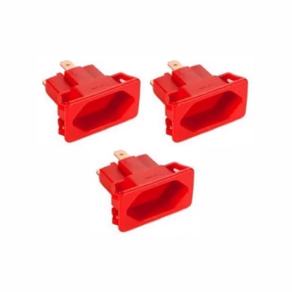 03 Tomada Margirius Cx Embutir Padrão Weg 10/20A Vermelho