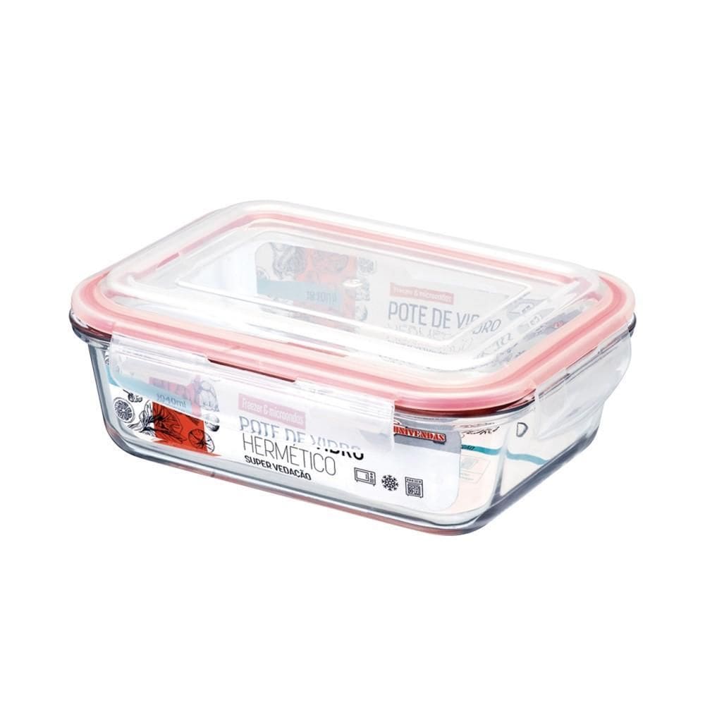Pote Vidro Hermética Marmita Tampa Silicone 1040Ml Grande