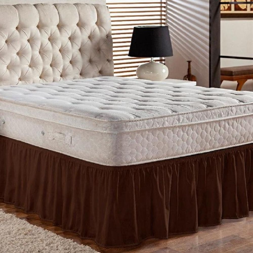 Saia Box Cama Casal E Queen 1 Elástico Ajustável Babado 1