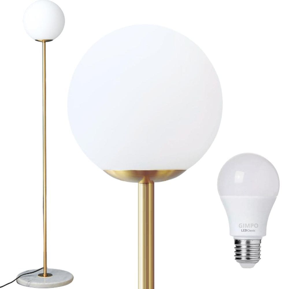 Luminária Poste Piso 169Cm Jabuticaba Mármore Globo Gimpo