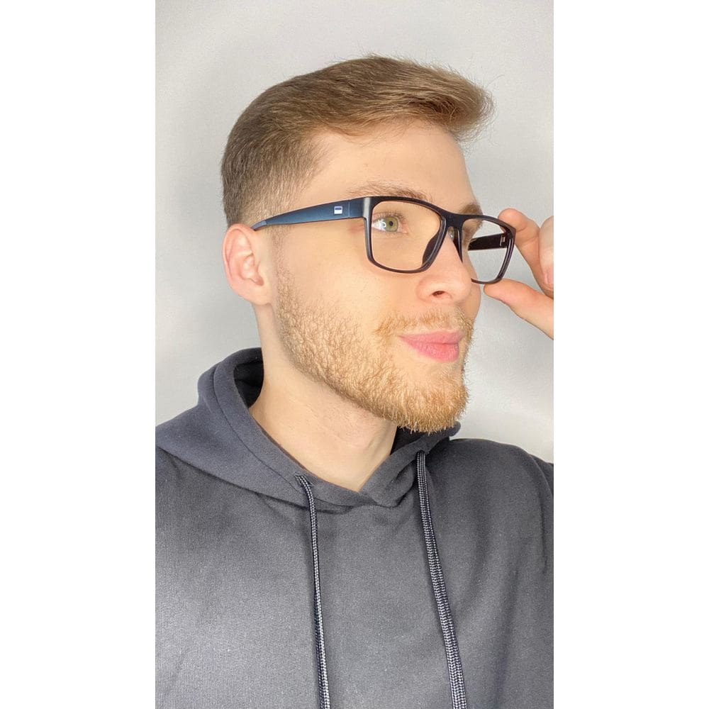 Armação Óculos Grau Quadrada Masculino Eduardo Preto