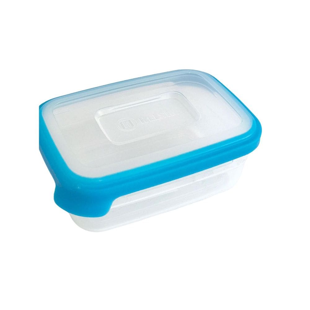 Pote Retangular 500Ml Azul Incolor