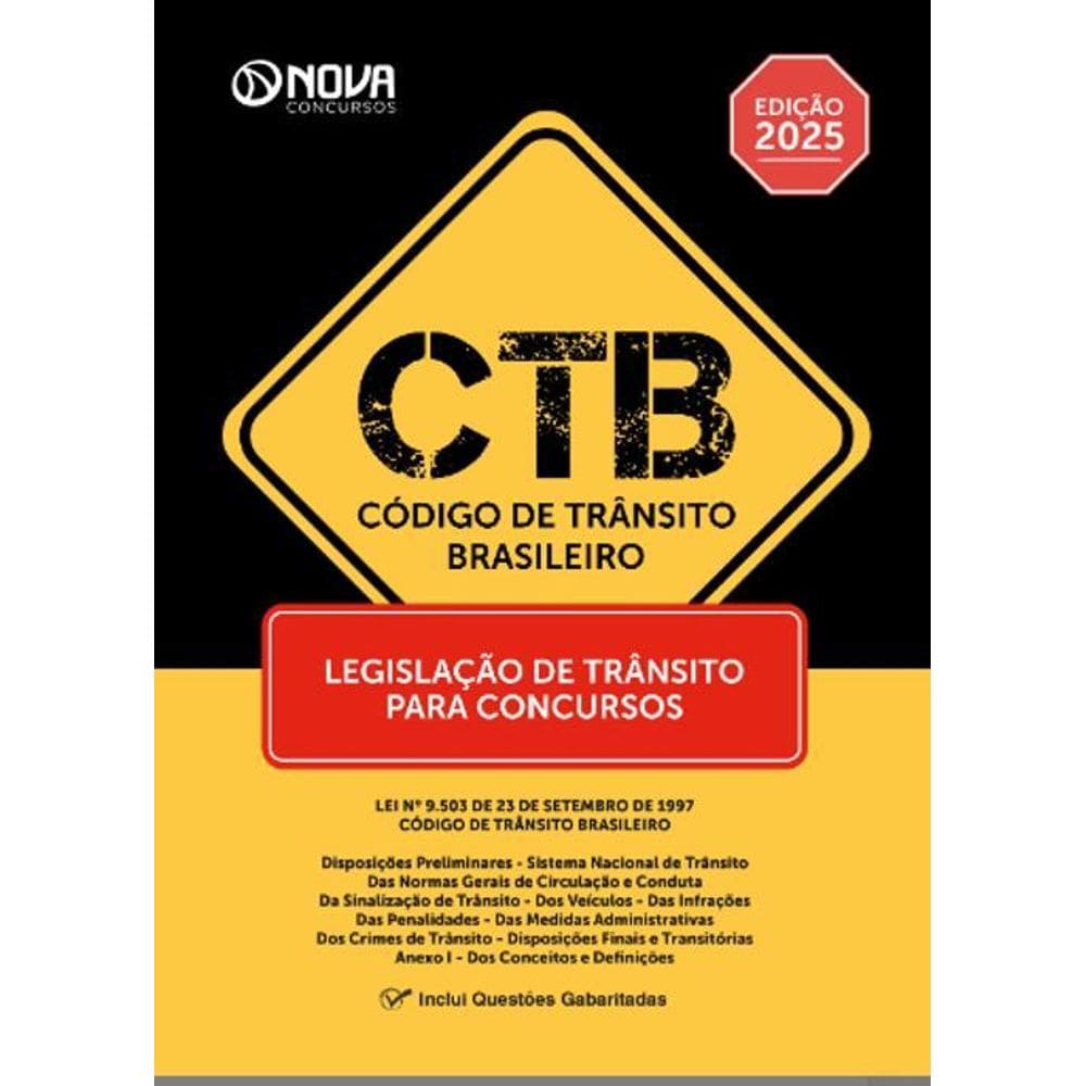 Apostila Ctb 2025 - Legislação De Trânsito Para Concursos