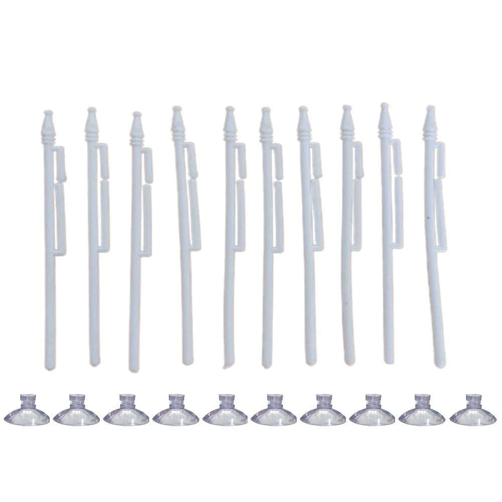 Kit 100 Mini Haste Suporte Branco Bandeira Brasil C/Ventosa