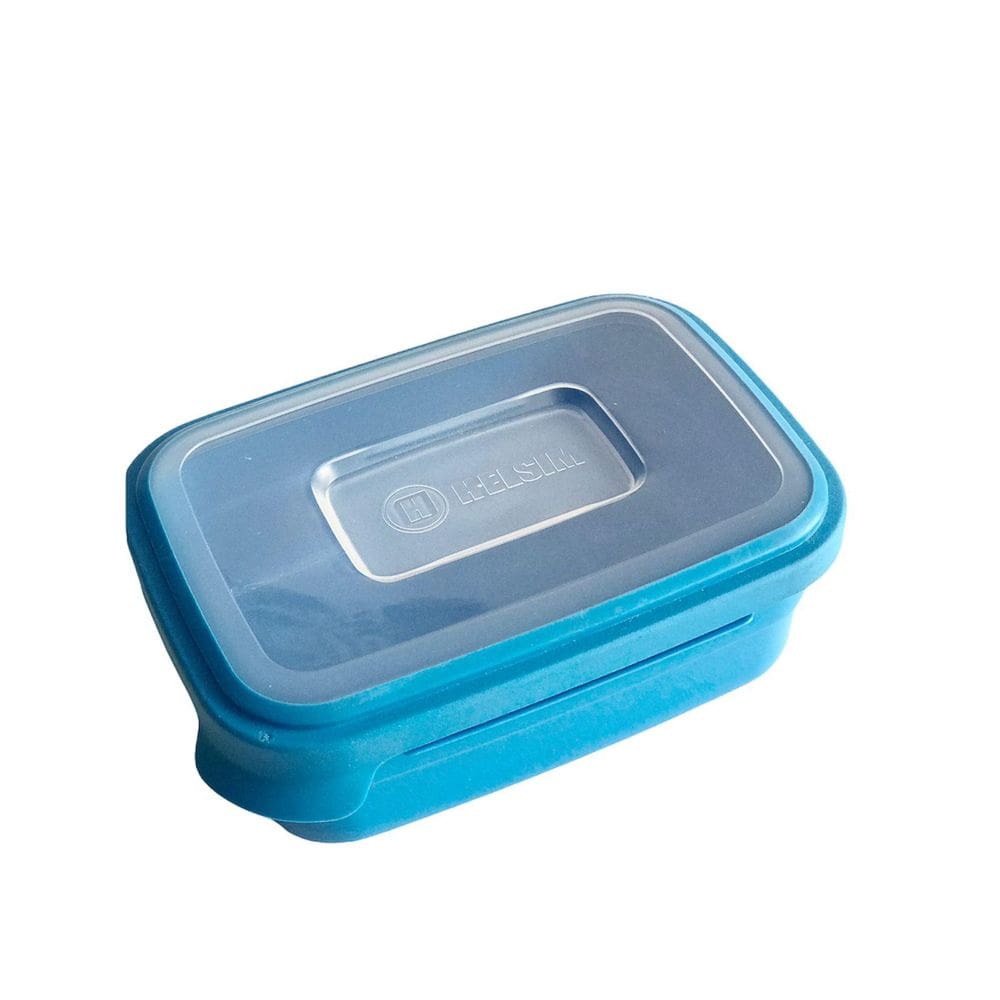 Pote Retangular 500Ml Azul Perola Solido