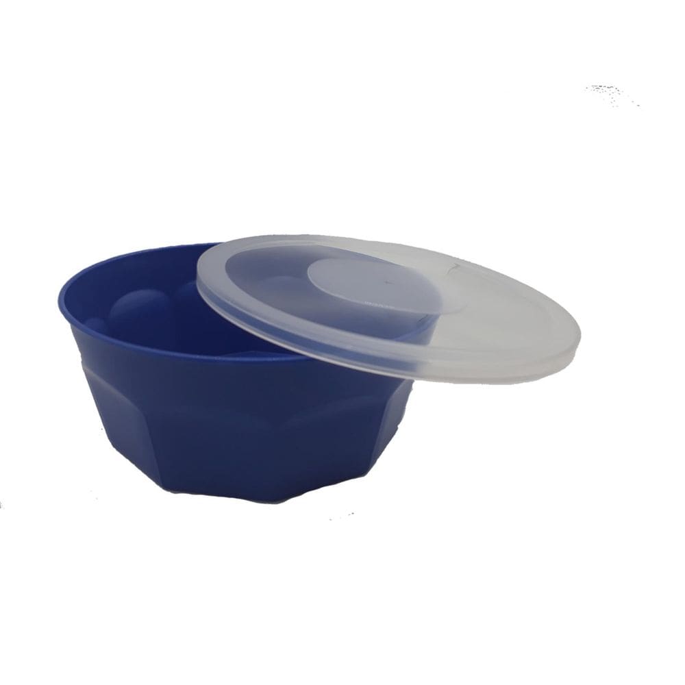 1 Potes Oitavados Com Tampa Marmita Sobremesa 700 Ml Azul