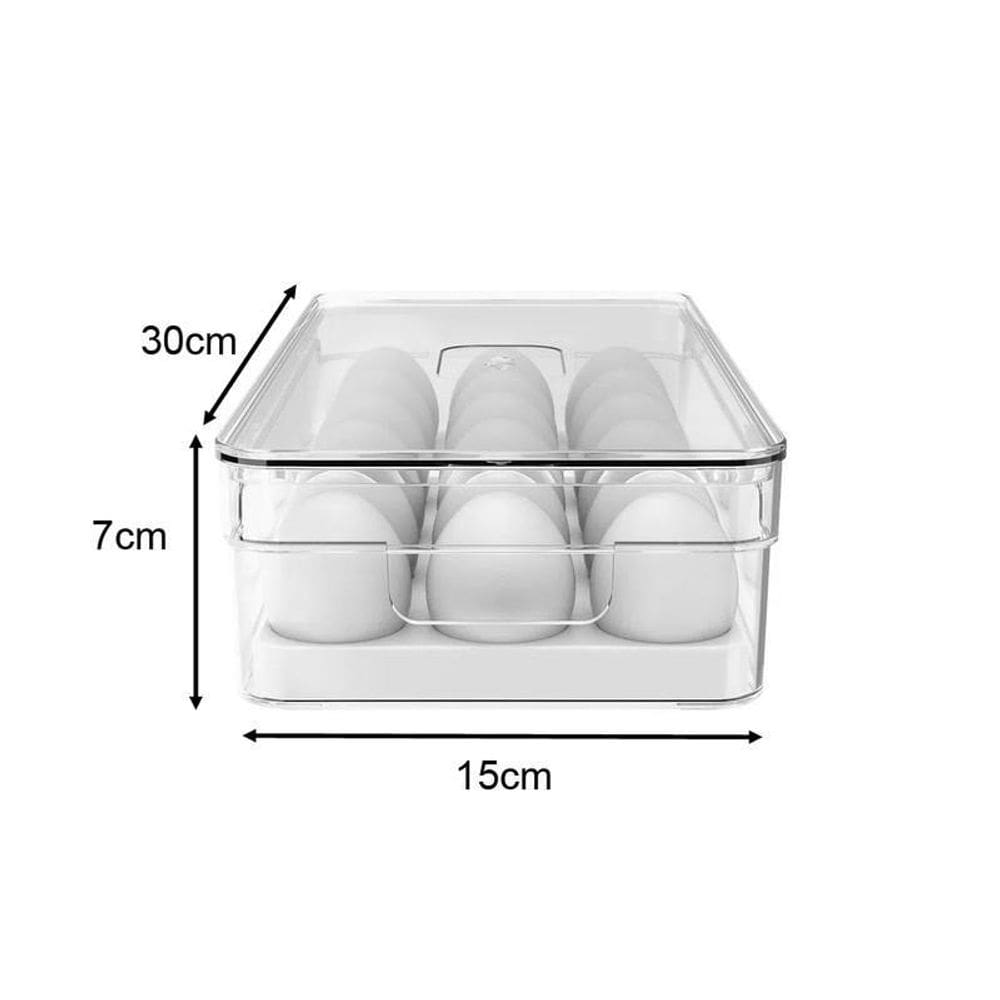 Organizador De Ovos Com Tampa Clear Fresh 18 Unidades