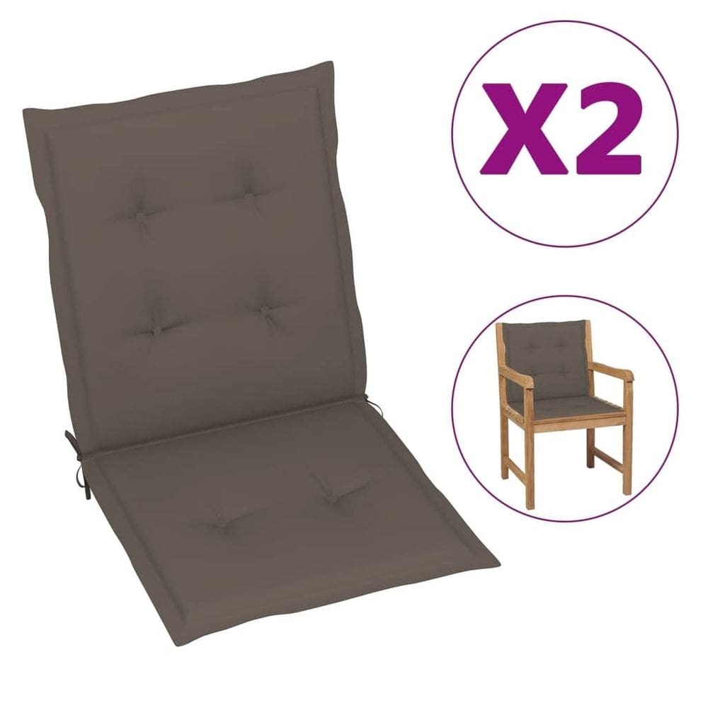 Almofadas para cadeiras de jardim vidaXL Taupe 100% poliéster 2 peças