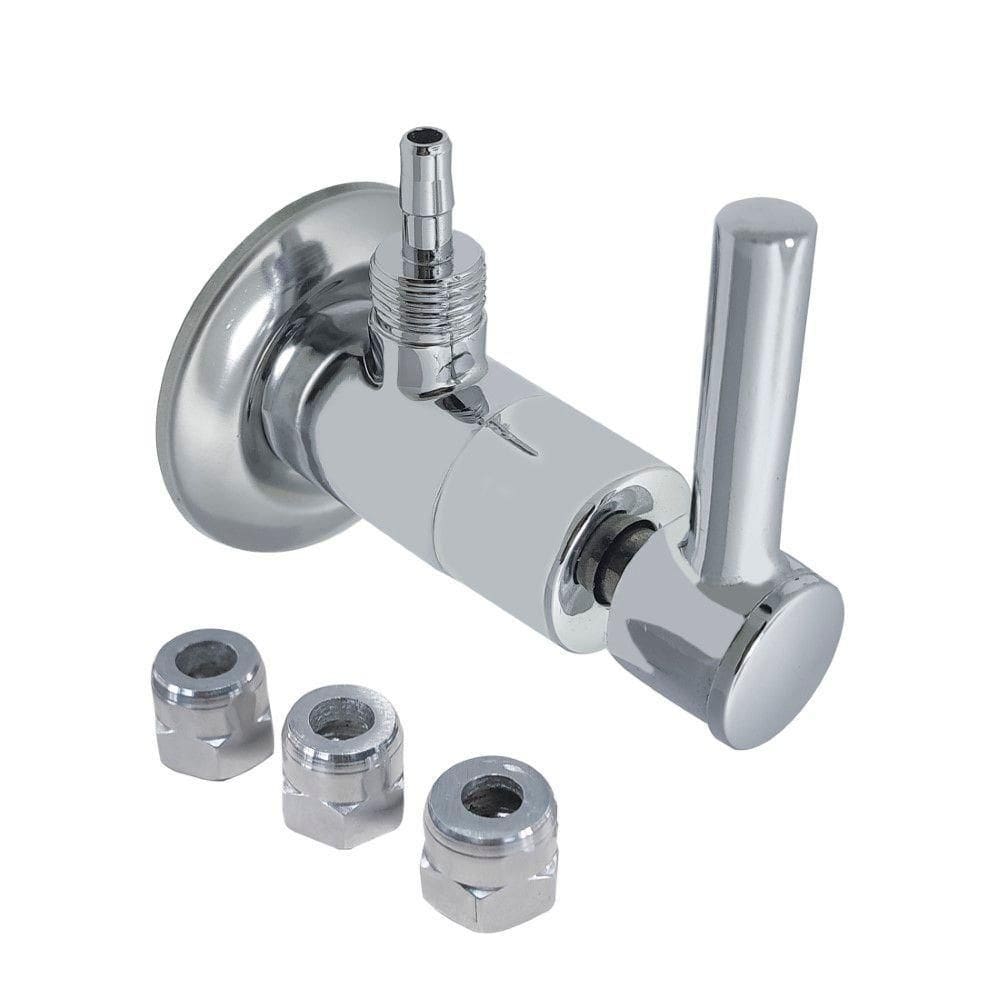 Registro Adaptador Para Filtro De água Purificador Universal Parede Cromado 1/4 De Volta