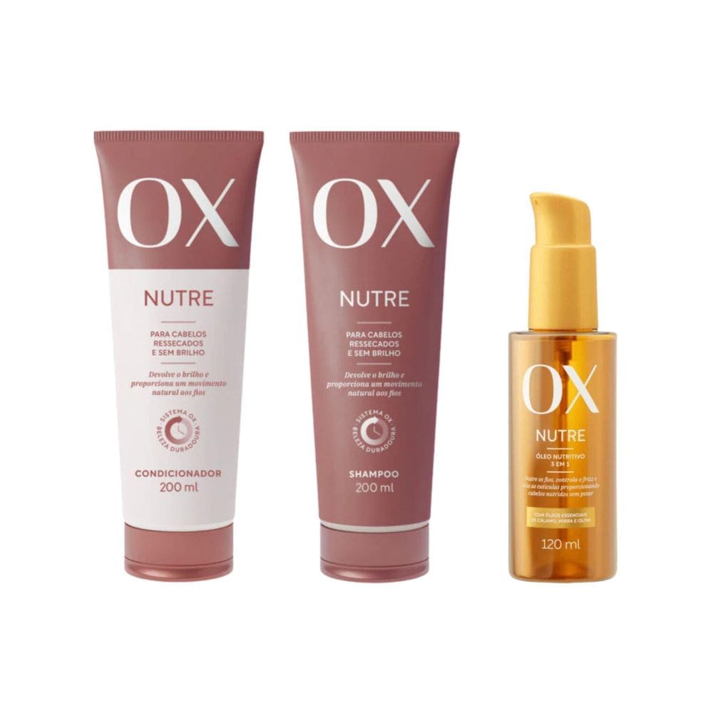 Kit Ox Nutre Cond 200Ml+Shampoo 200Ml + Oleo 120Ml