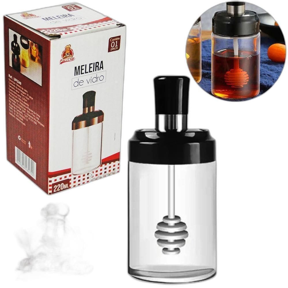 Meleira Vidro Tampa Plastico + Pegador 220Ml 14X6Cm Bon Chef