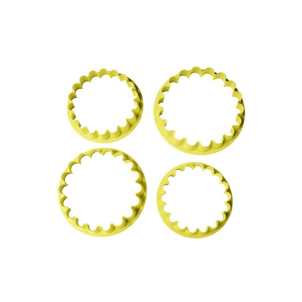 Cortador Babados Biscoito Massa 4 Peças BlueStar 6,5cm 3,5cm