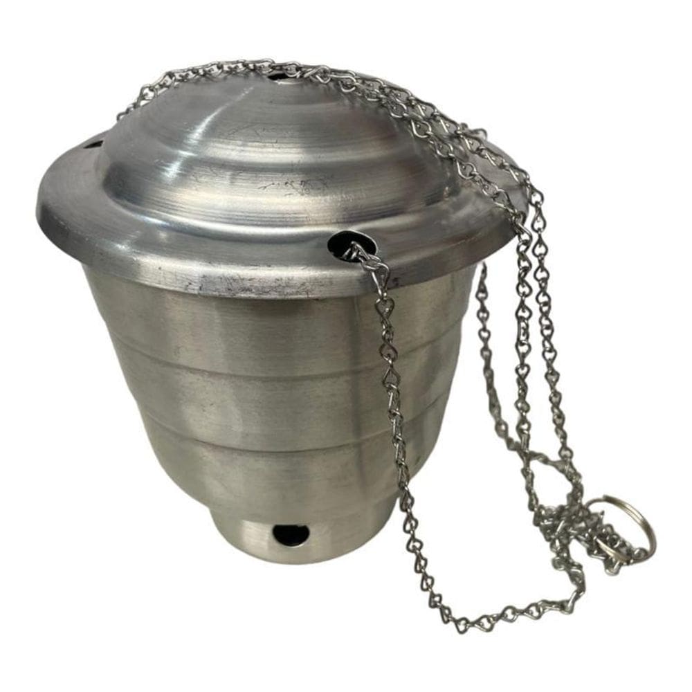 Turíbulo Para Defumação Médio Em Alumínio Com Corrente 12 Cm