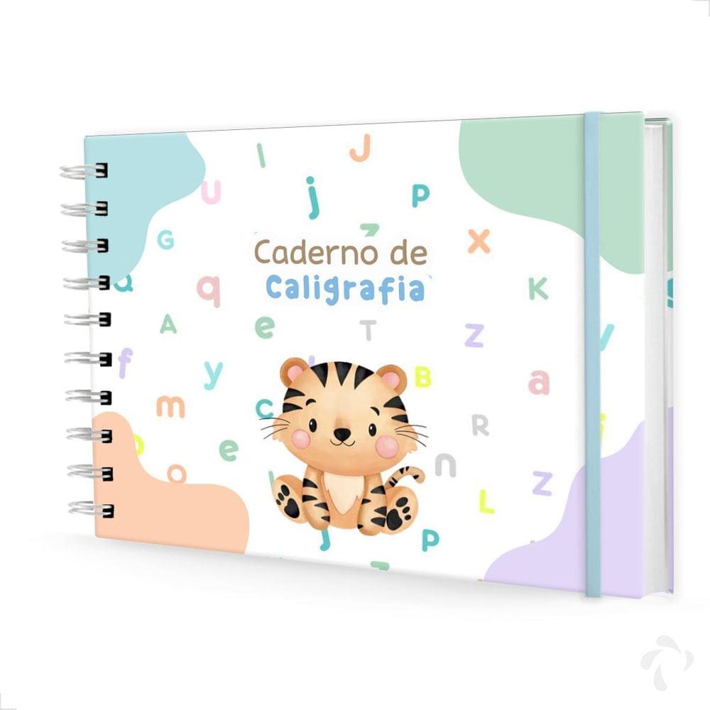 Caderno De Caligrafia Com Atividades Capa Dura Menino Tigre