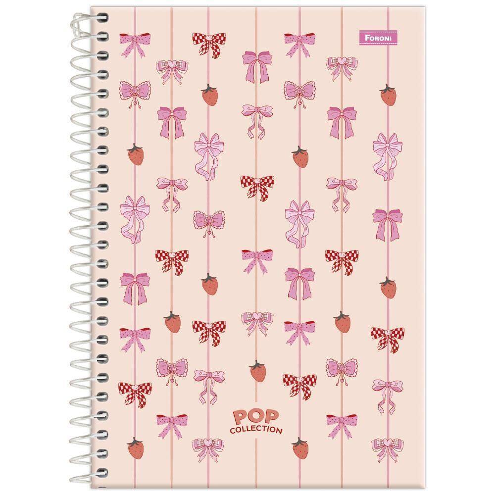 Caderno 1/4 80Fls Esp 140X202Mm Pop Collection Rosa Foroni