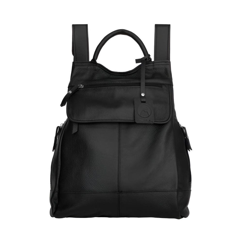 Mochila Couro Malu Preta Antifurto 5L