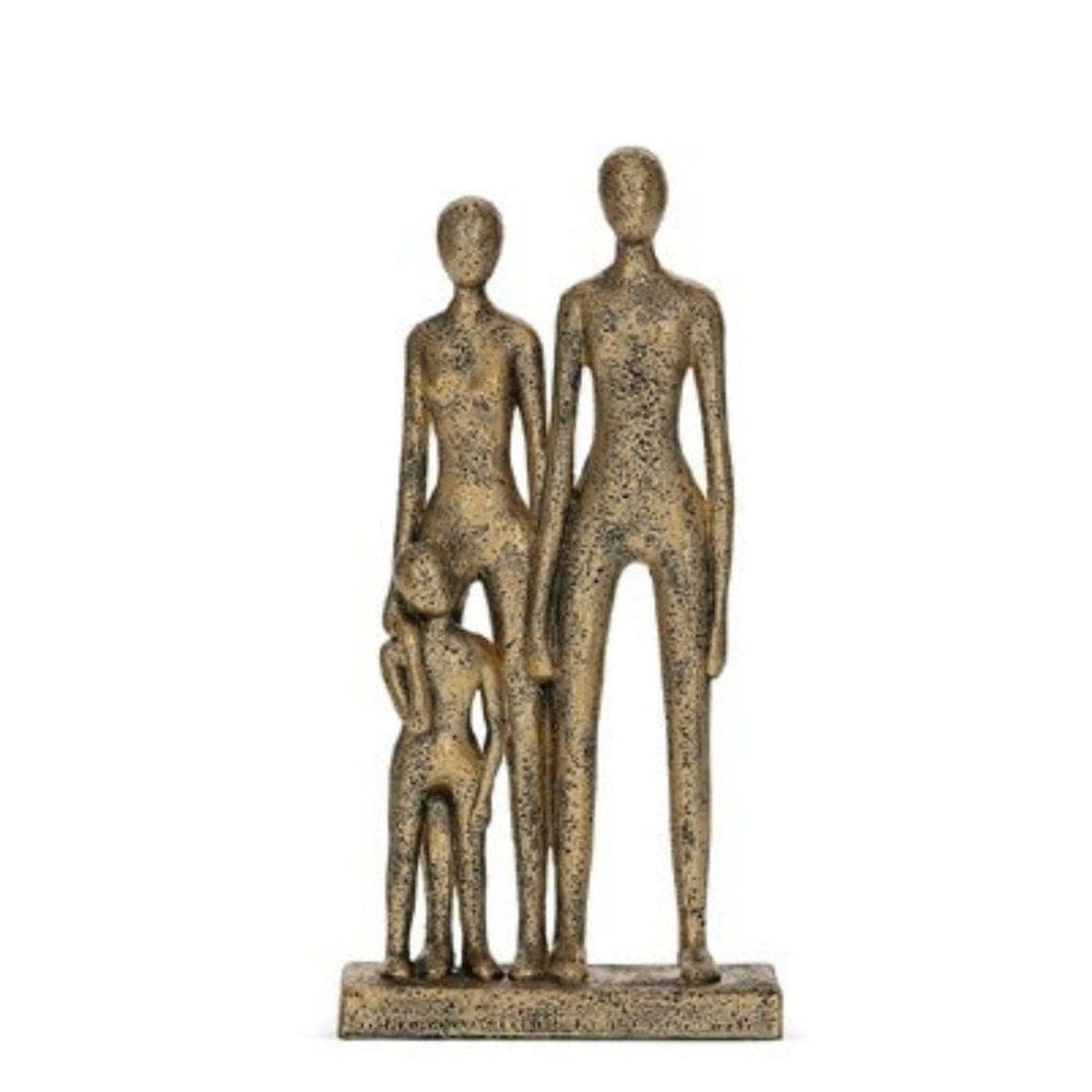 Escultura Decorativa Família E Um Filho 30,5X14,5X7Cm 20505