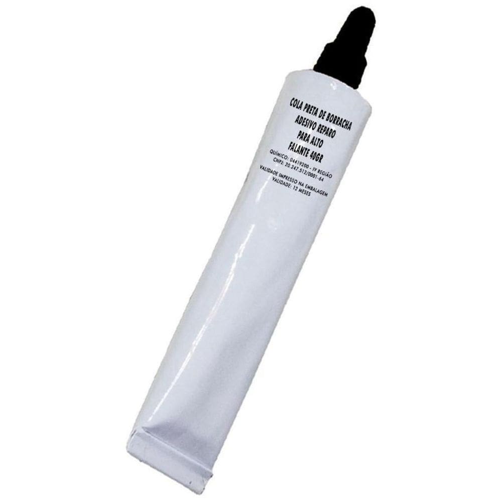 Cola Preta De Borracha Adesivo Reparo Para Alto Falante 40Gr