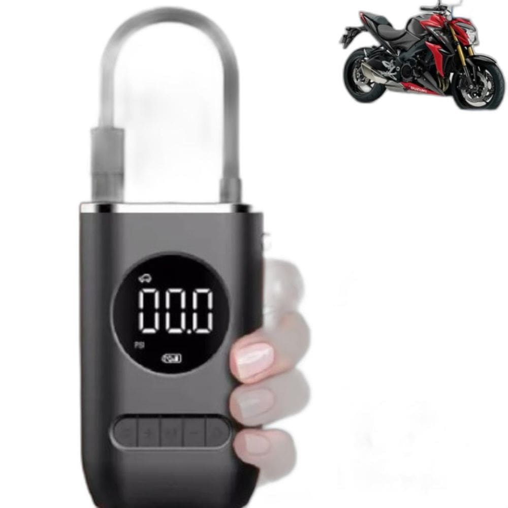 Compressor Ar Pneu Carro Bike Moto Portátil E Power Bank