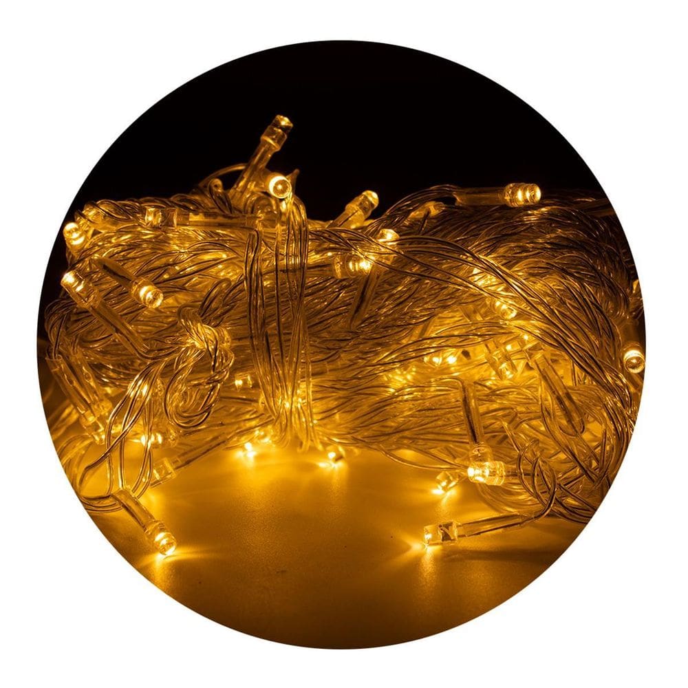 Cordão LED Pisca 10m 100 Lâmpadas Gota - Branco