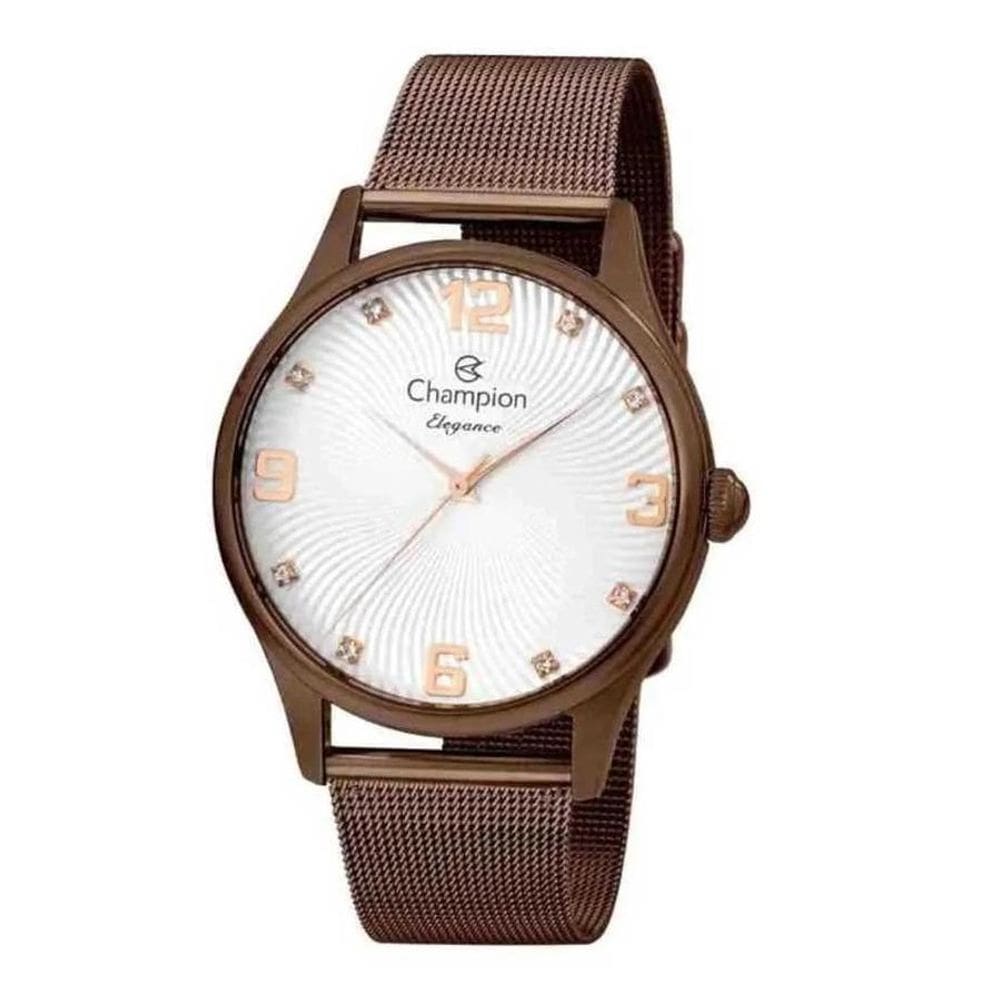 Kit Relógio Feminino Champion + Colar E Brincos Cn25716K