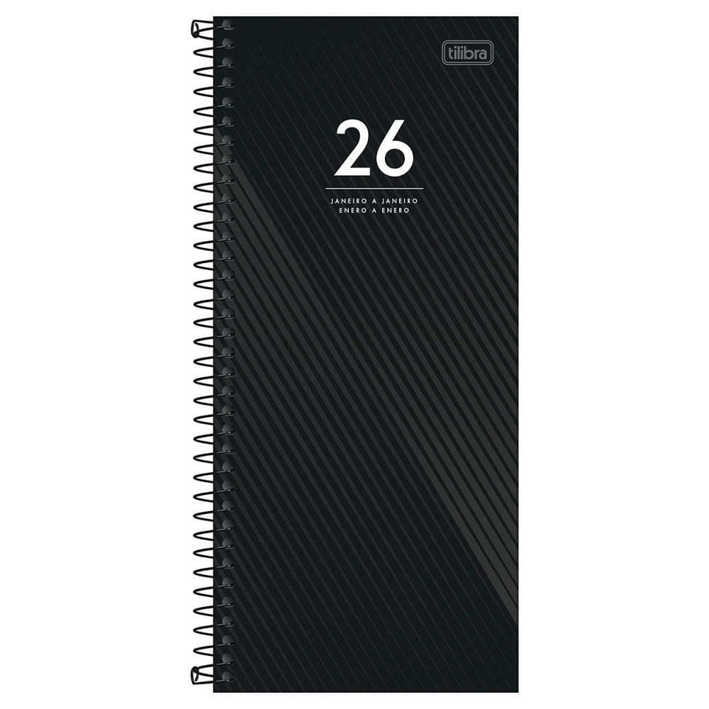 Agenda Diária 2026 Esp M8 Comercial Ideale Preta Tilibra