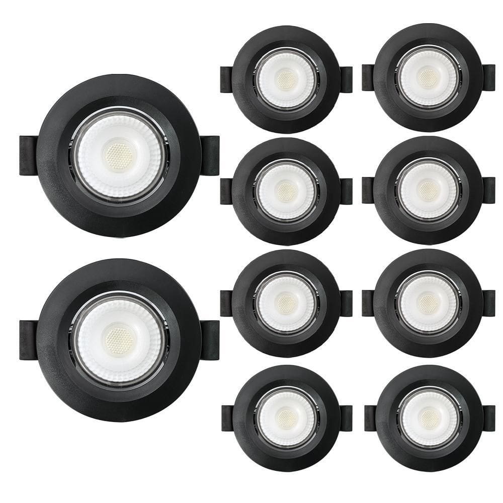 10 Spot De Led Embutir Mr16 Redondo 6W Preto Bivolt 4100K