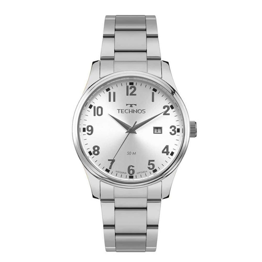 Relógio Masculino Technos Steel Analógico 2115Tzc/1K Prata