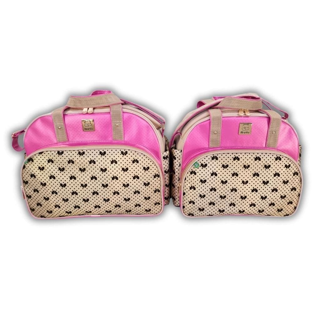 Conjunto Bolsas Maternidade Bebe Menina Menino Flocada