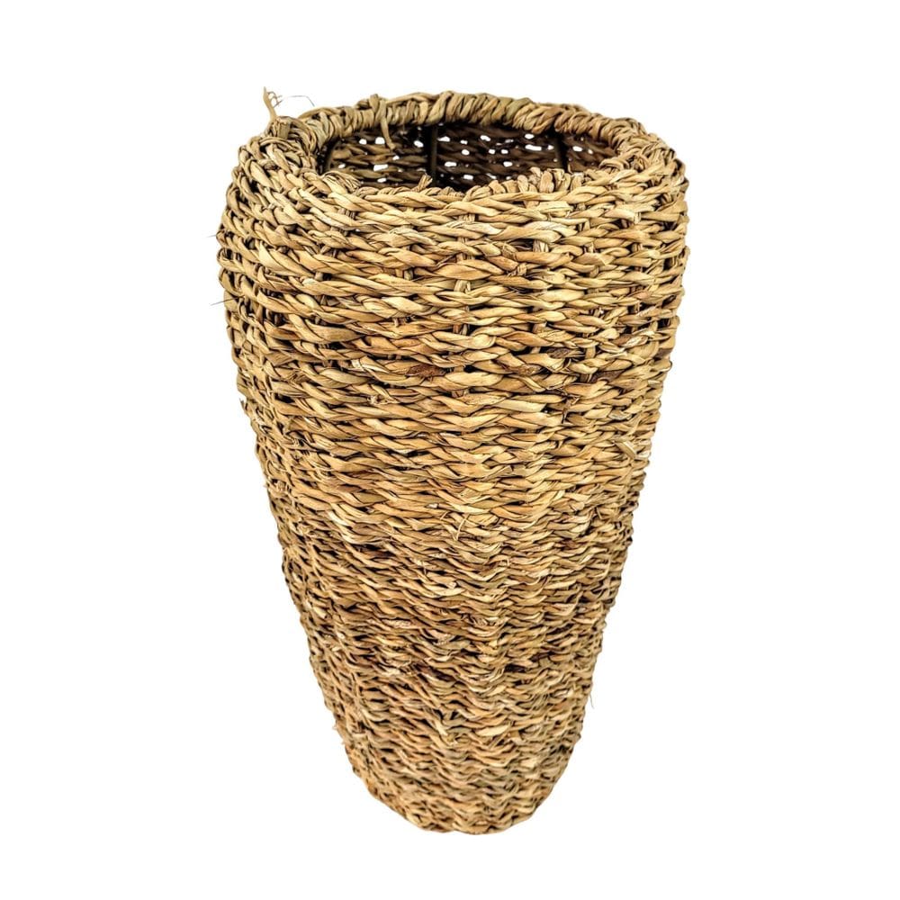 Vaso Fibra Natural Rattan Decorativo Rústico Decoração 41Cm