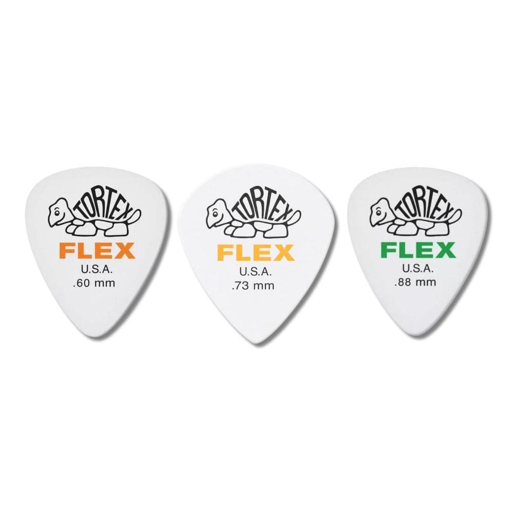 Kit 3 Palheta Dunlop Tortex Flex U.S.A Bc .60Mm .73Mm .88Mm
