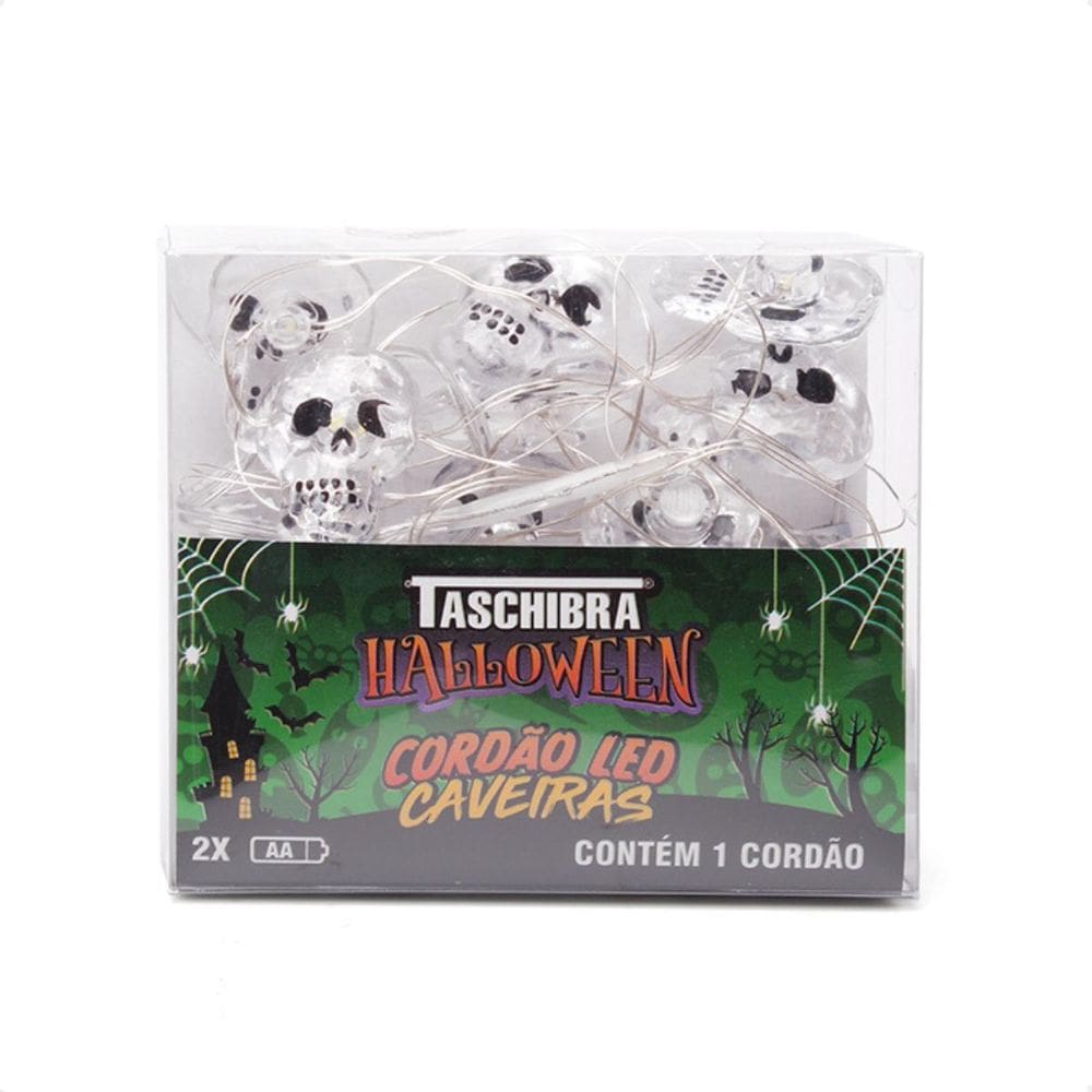 Cordão Luminoso Taschibra Halloween Caveiras A Pilha