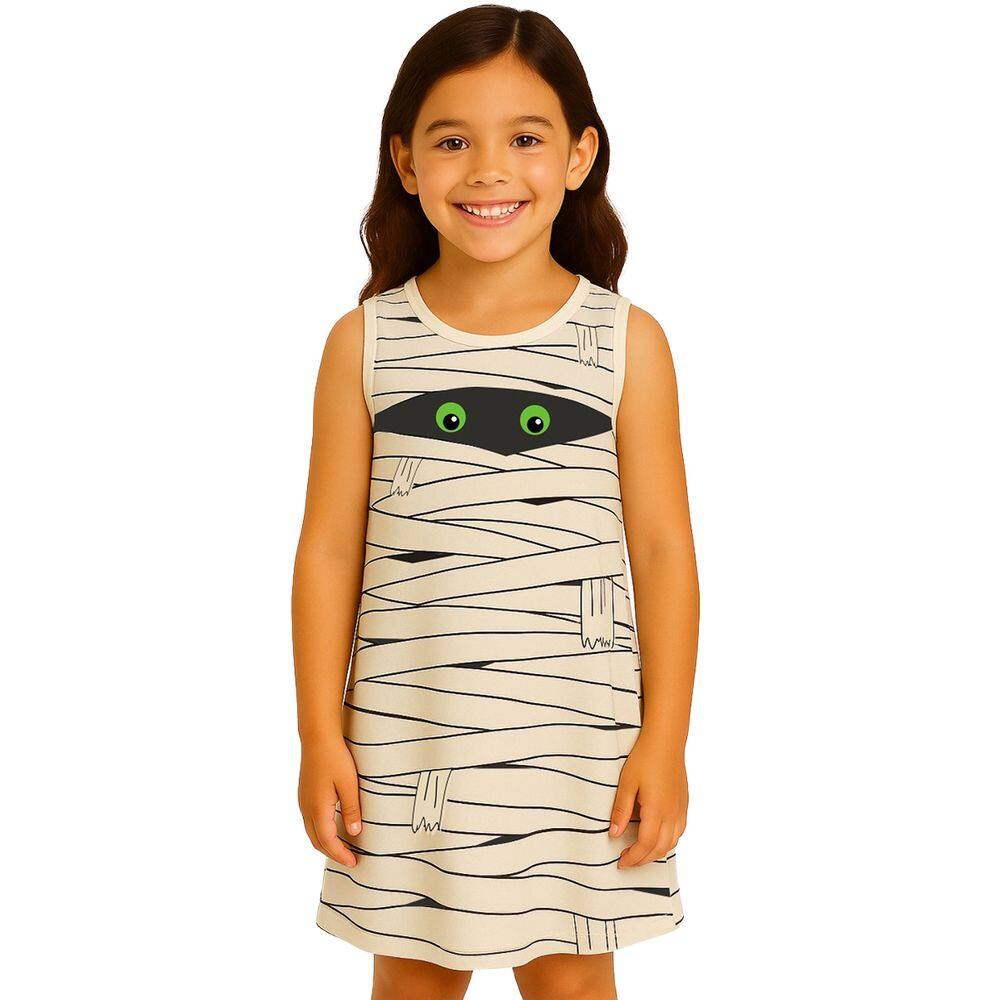 Vestido Infantil Temático Fantasia Múmia